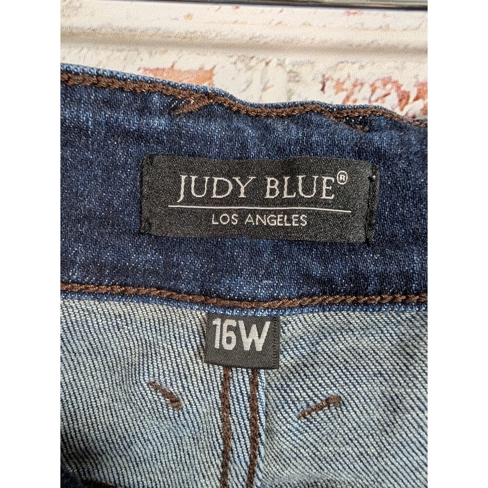 Judy Blue Wide Leg Jeans Womens 16W Dark Wash High Rise Stretch JB82642DK-CO-PL - Picture 6 of 8